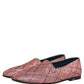 Pink Check Glitter Lurex Logo Loafers Shoes