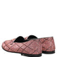 Pink Check Glitter Lurex Logo Loafers Shoes