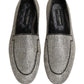Silver Crystal Embellished Men Loafers Shoes