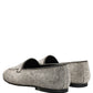 Silver Crystal Embellished Men Loafers Shoes
