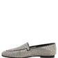 Silver Crystal Embellished Men Loafers Shoes