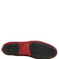 Maroon Velvet Crown Embroidery Loafers Shoes