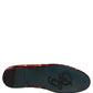 Red Velvet Floral Embroidery Loafers Shoes