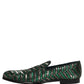 Silver Green Embellished Dress Loafers Shoes