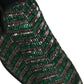 Silver Green Embellished Dress Loafers Shoes