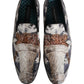 Multicolor Floral Tapestry Embroidery Loafer Shoes