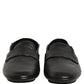 Black Deerskin Leather Driver Loafers Shoes