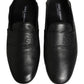 Black Deerskin Leather Driver Loafers Shoes