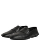Black Deerskin Leather Driver Loafers Shoes