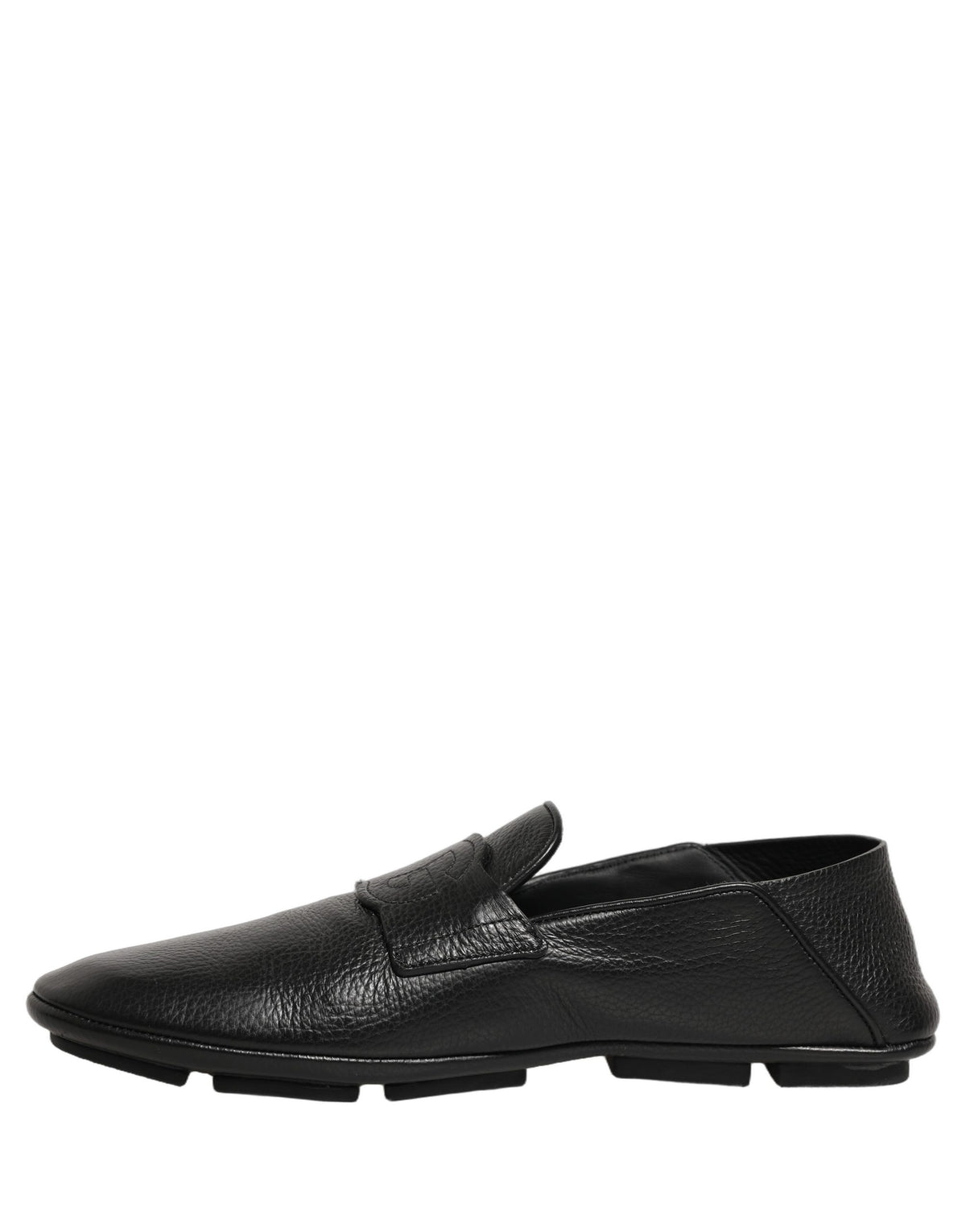 Black Deerskin Leather Driver Loafers Shoes