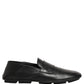 Black Deerskin Leather Driver Loafers Shoes