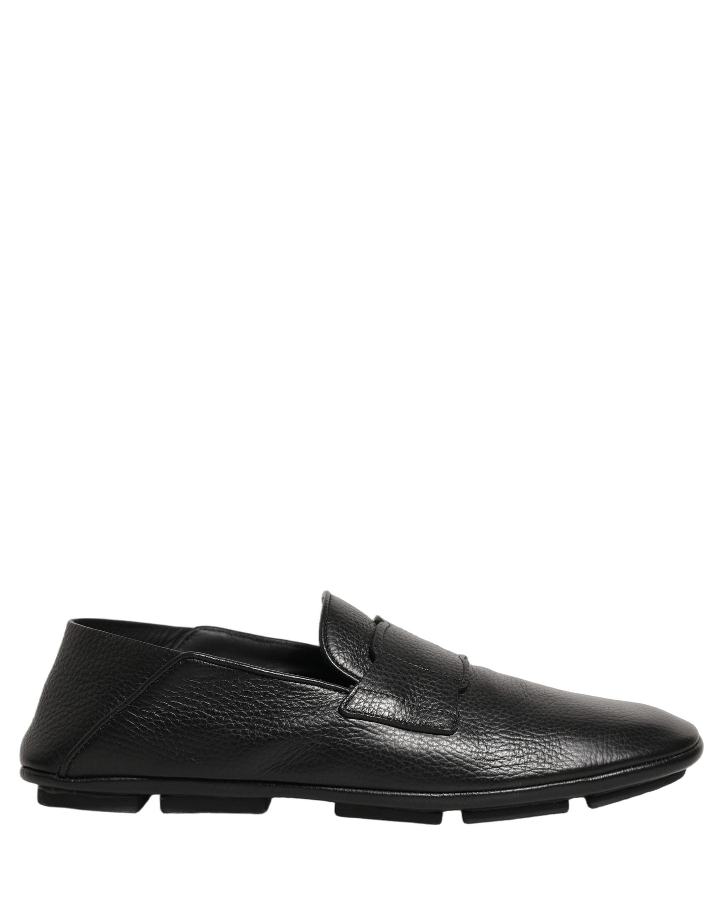 Black Deerskin Leather Driver Loafers Shoes