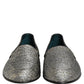 Gray Glitter Lurex DG Logo Dress Loafers Shoes