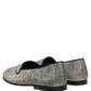 Gray Glitter Lurex DG Logo Dress Loafers Shoes