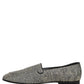 Gray Glitter Lurex DG Logo Dress Loafers Shoes