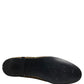 Gold Jacquard Leather Slip On Loafers Shoes