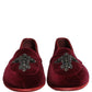 Red Suede Embellished Men Dress Loafers Shoes