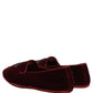 Red Suede Embellished Men Dress Loafers Shoes