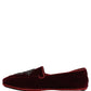 Red Suede Embellished Men Dress Loafers Shoes