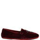 Red Suede Embellished Men Dress Loafers Shoes