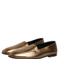 Gold Leather DG Logo Slip On Men Loafers Shoes