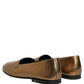 Gold Leather DG Logo Slip On Men Loafers Shoes