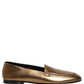Gold Leather DG Logo Slip On Men Loafers Shoes