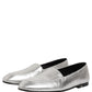 Silver Leather DG Logo Slip On Loafers Shoes