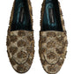 Gold Sequin Embellished Dress Loafers Shoes