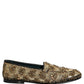 Gold Sequin Embellished Dress Loafers Shoes