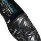 Black Leaf Embroidery Dress Men Loafers Shoes