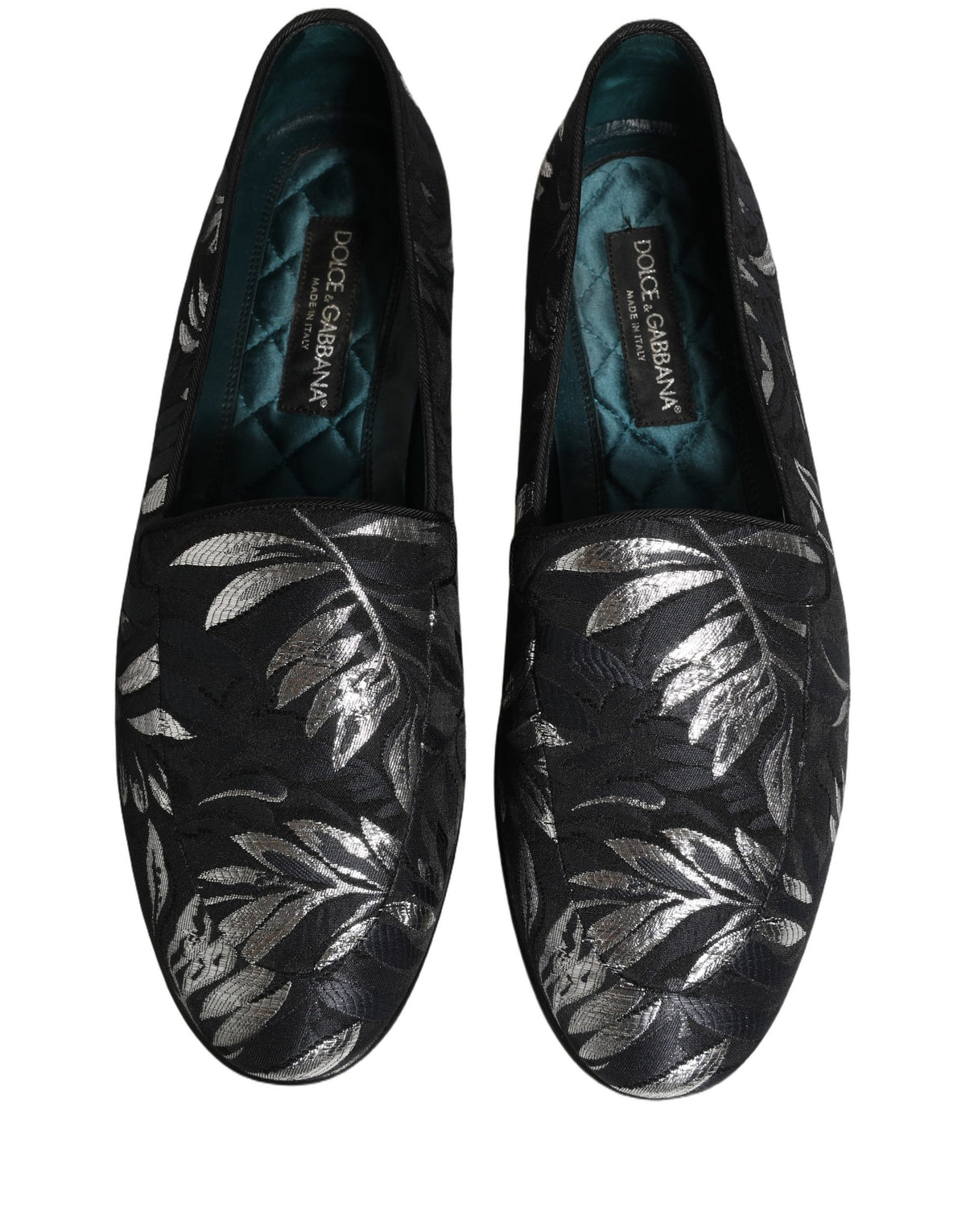 Black Leaf Embroidery Dress Men Loafers Shoes