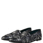 Black Leaf Embroidery Dress Men Loafers Shoes