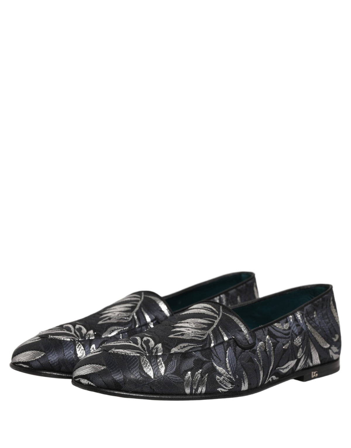 Black Leaf Embroidery Dress Men Loafers Shoes