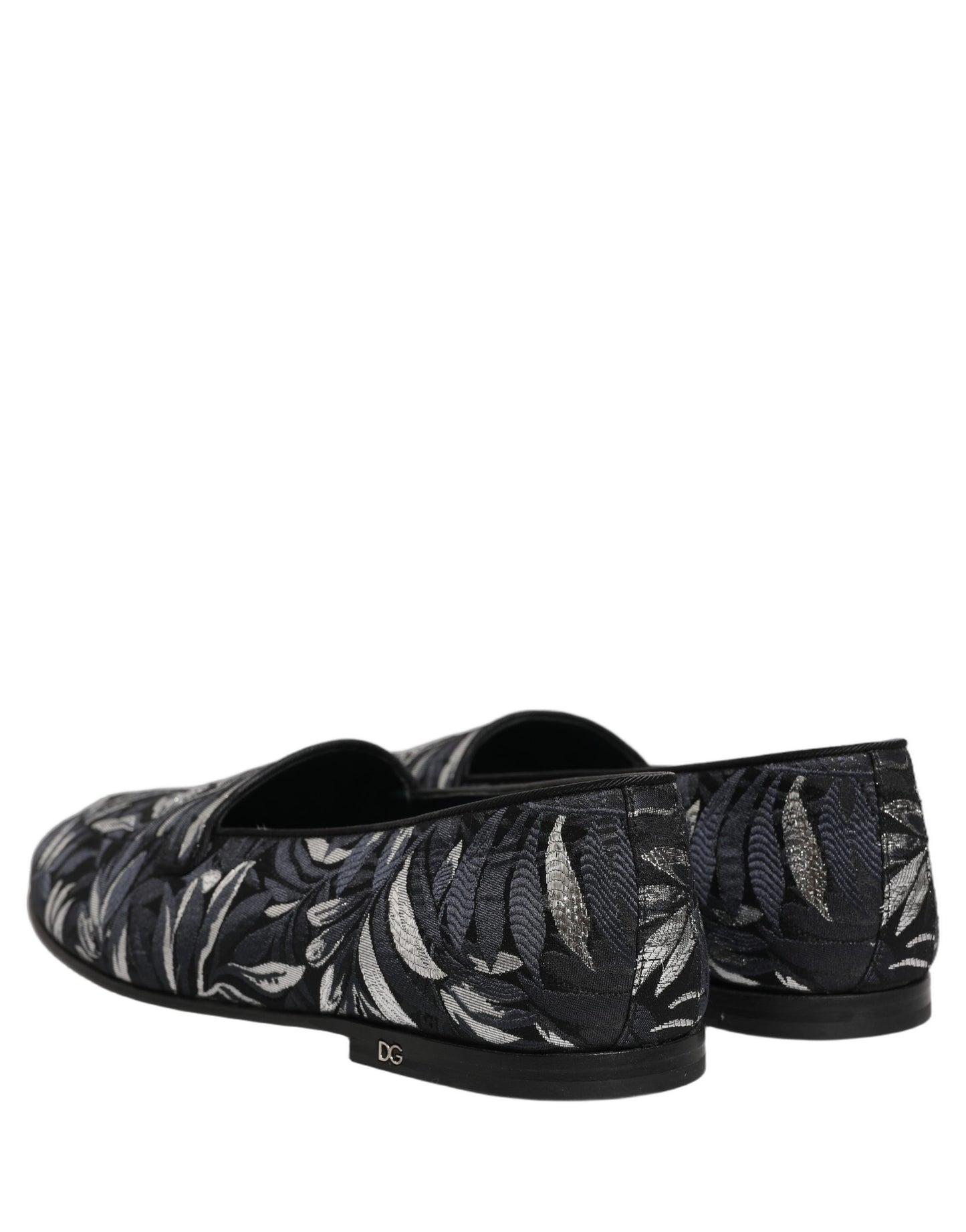 Black Leaf Embroidery Dress Men Loafers Shoes