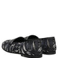 Black Leaf Embroidery Dress Men Loafers Shoes