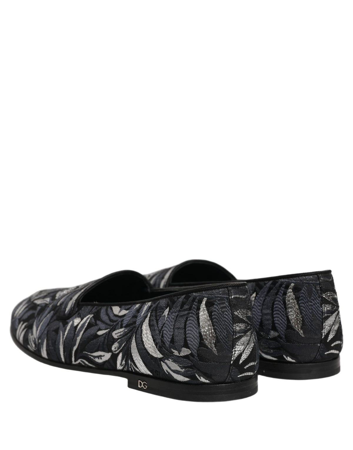 Black Leaf Embroidery Dress Men Loafers Shoes