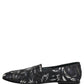 Black Leaf Embroidery Dress Men Loafers Shoes