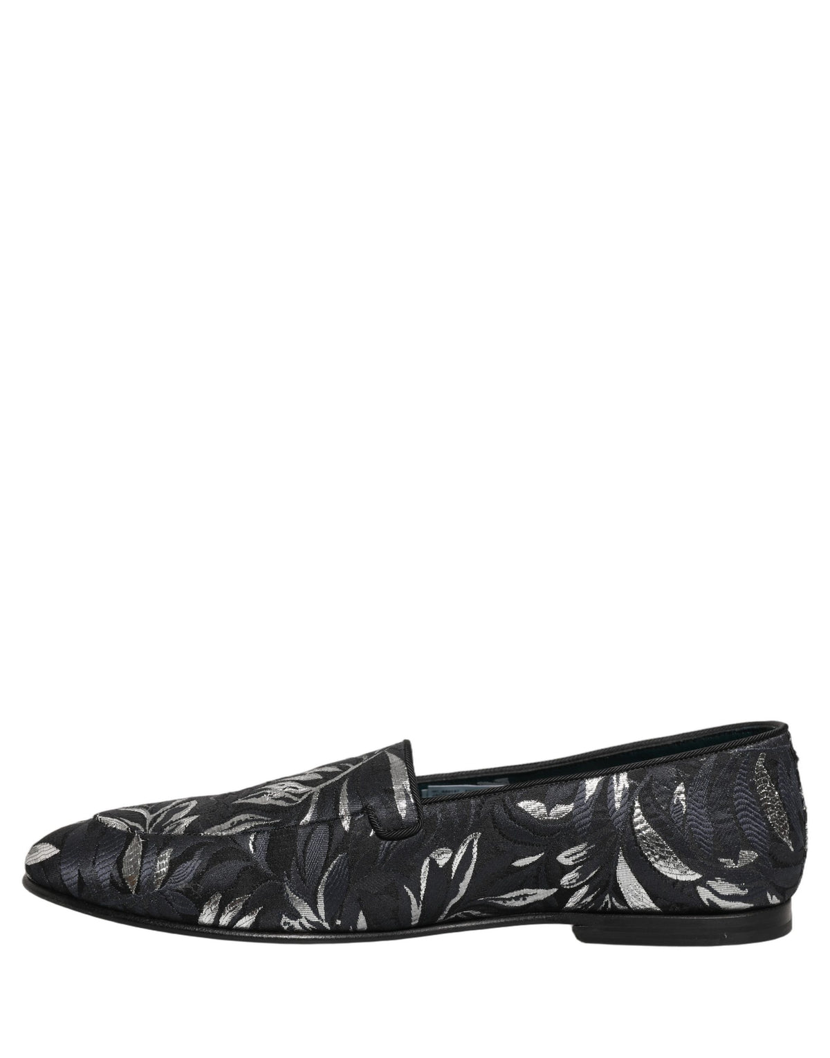 Black Leaf Embroidery Dress Men Loafers Shoes