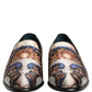 Multicolor Fruit Print Velvet Loafers Shoes