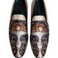 Multicolor Fruit Print Velvet Loafers Shoes