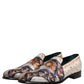 Multicolor Fruit Print Velvet Loafers Shoes