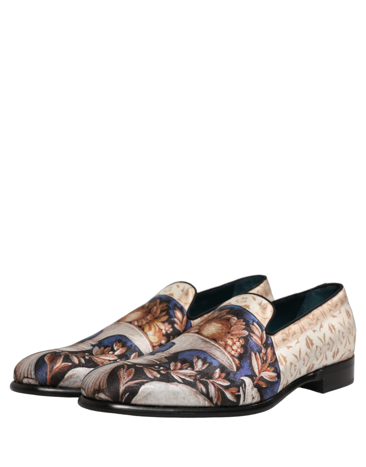 Multicolor Fruit Print Velvet Loafers Shoes