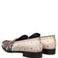 Multicolor Fruit Print Velvet Loafers Shoes