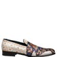 Multicolor Fruit Print Velvet Loafers Shoes