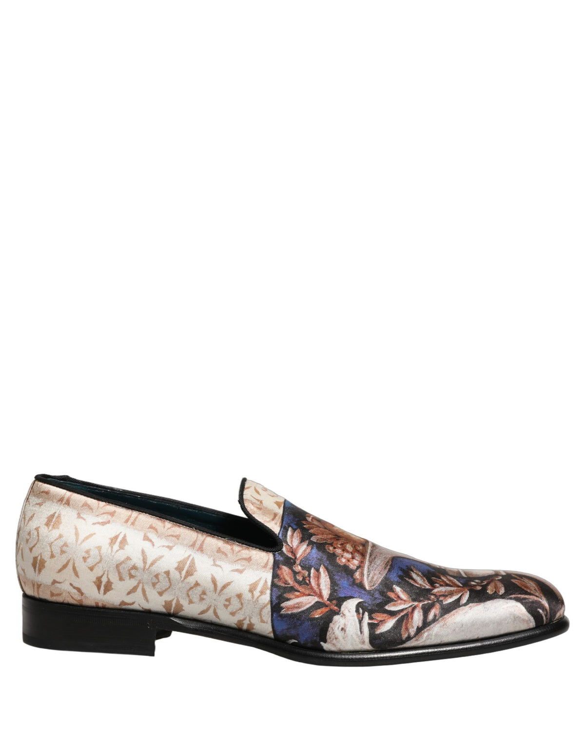 Multicolor Fruit Print Velvet Loafers Shoes