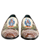 Multicolor Sequin Embroidered Loafers Shoes