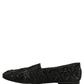 Black Velvet Embroidered Dress Loafers Shoes