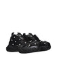 Black Fabric Chunky Sneakers