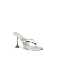 Silver Calf Leather Bos Taurus Stiletto Heel Sandals